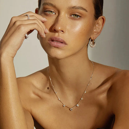 Punk Circle Pendant Shiny Rhinestone Stainless Steel Drop Earrings