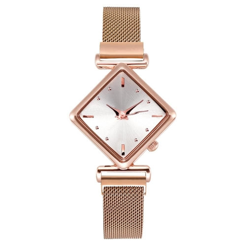 Women Square Watch Luxury Ladies Quartz Magnet Buckle Gradient Color