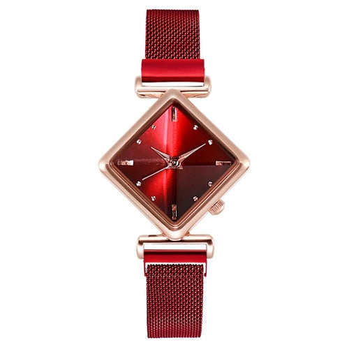 Women Square Watch Luxury Ladies Quartz Magnet Buckle Gradient Color