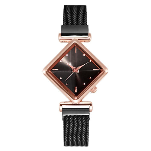 Women Square Watch Luxury Ladies Quartz Magnet Buckle Gradient Color